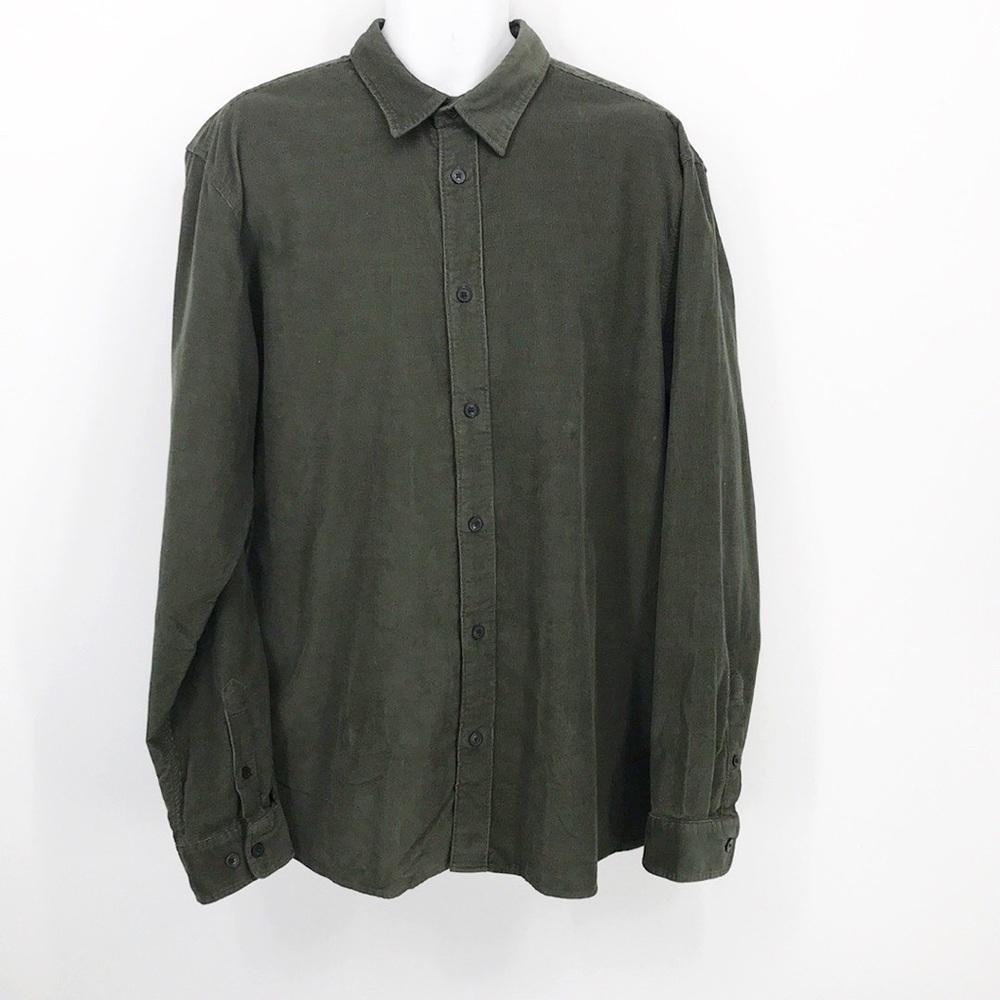 Selected Homme Regular Fit Military Green Corduroy Shirt Sz 18 Neck